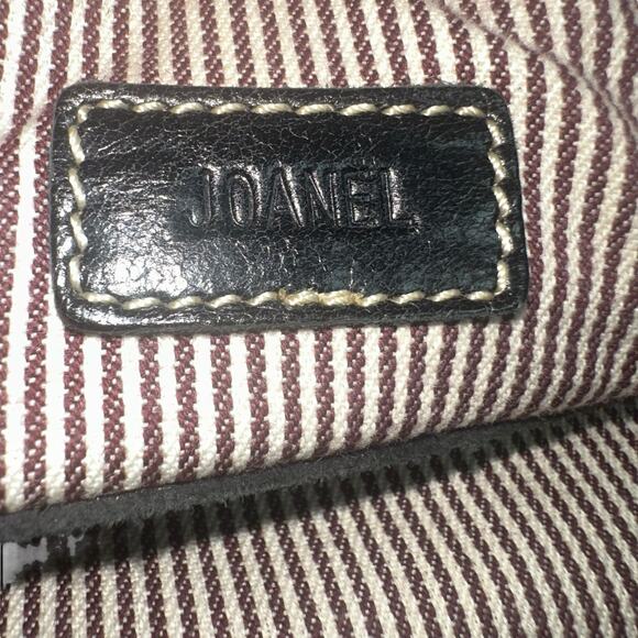 Joanel Black Leather Tote Bag with Front Pockets & Contrast Stitching - Picture 12 of 15